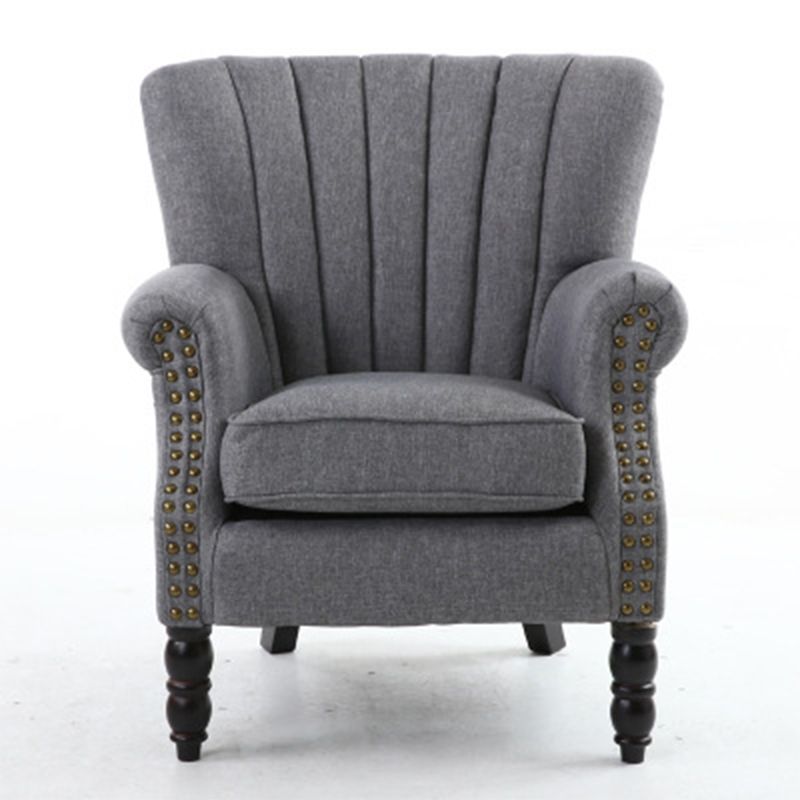 Chaise de canapé unique moderne 29,5 "W Rouged Arms Nailhead Trime avec oreiller cousu en arrière