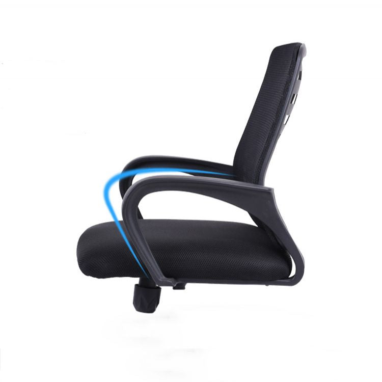 Silla deslizante moderna y contemporánea Silla de microfibra negra con respaldo medio