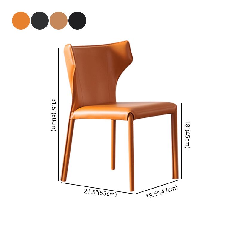 Modern Wingback Side Chair Matte Finish Leather Chair for Dining Room Clearhalo ' kitchen&dining_furn' 'Dining Chairs' 'Dining Tables & Seating' 'dining_chair' 'furn' 'furn_dining_chair' 'Furniture' 'furniture_dining_chair' 'Kitchen & Dining Furniture' 'kitchen' 1200x1200_ffc2e25b-a147-4bd0-8544-278f87c4a0bb