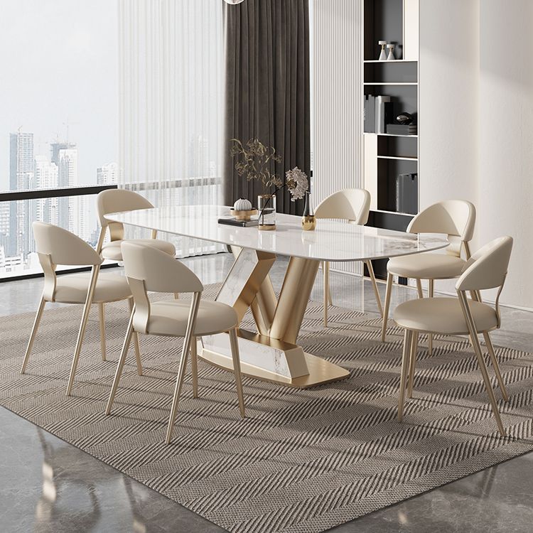 Nordic Glam Set à table rectangle de pierre fritté 1/4/5/6/7/9 Pièces