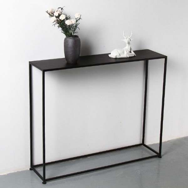 Iron Rectangle Console Table Modern Frame Base Accent Table for Hall