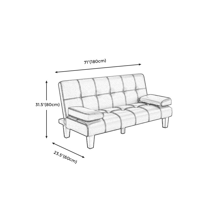 Contemporary Faux Leather and Velvet Reclining Convertible Settee Couch Clearhalo 'furn' 'furn_sofas' 'Furniture' 'Living Room Furniture' 'Sofa' 'sofas' 1200x1200_ffc37c09-d623-435e-8f8a-e27fed07a53d