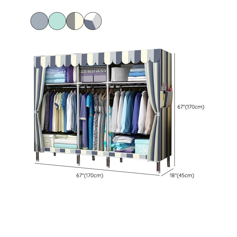 Armadio moderno del guardaroba con armadio per il guardaroba in metallo con scaffali