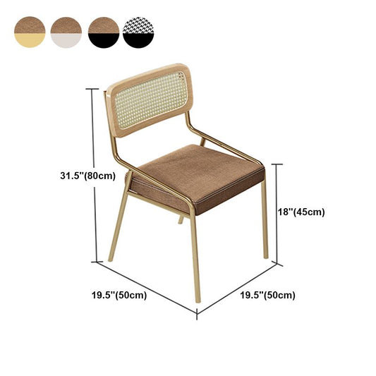 Glam Style Dining Chair Upholstered Cane Back Chair for Dining Room Clearhalo 'Dining Chairs' 'Dining Tables & Seating' 'dining_chair' 'furn' 'furn_dining_chair' 'Furniture' 'furniture_dining_chair' 'Kitchen & Dining Furniture' 1200x1200_ffcb08e7-e7d6-47ad-b89a-6b5420722115
