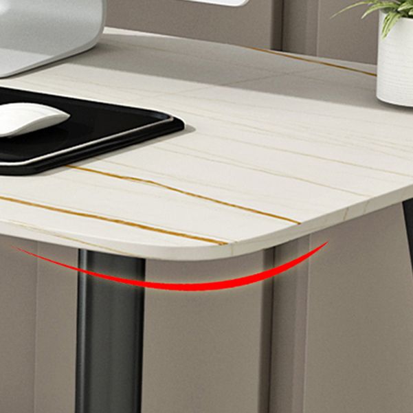 Modern Stone Office Desk 29.53 "Tall Parsons Base Writing Desk