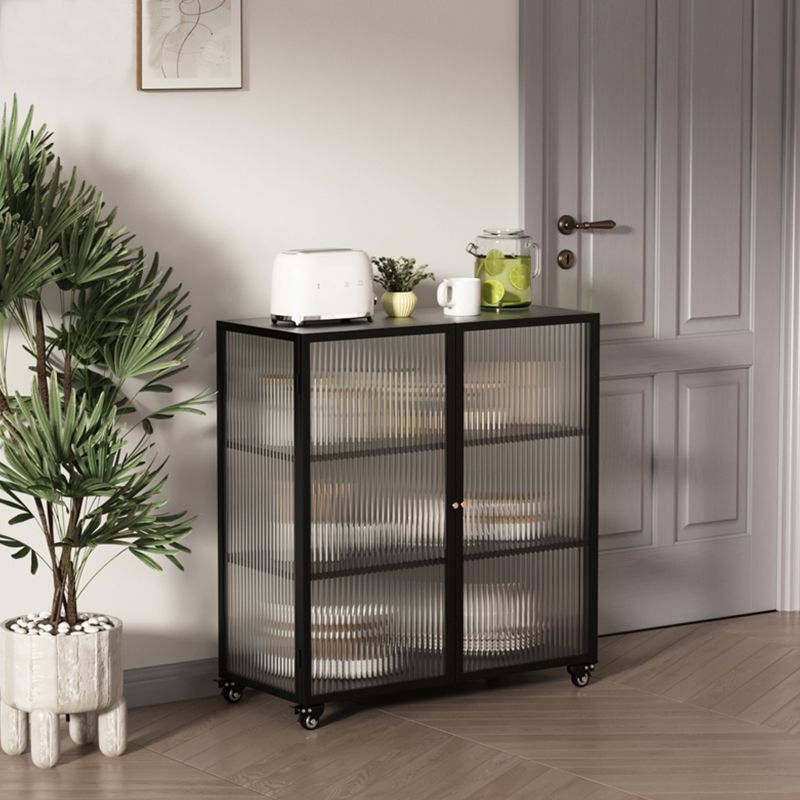 Server da pranzo in acciaio moderno 13,8 "W√ 333.8" H 2 porte con porta di vetro con porta di vetro