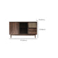 Sideboard marrone a buffet in legno massiccio contemporaneo con 2 cassetti