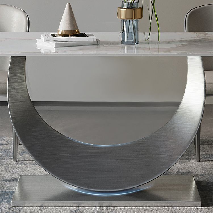 Nordic 1/4/5/7 Pieces Rectangle Dining Set Sintered Stone Top Table with Leather Chairs Clearhalo 'Dining Room Sets' 'Dining Tables & Seating' 'dining_room_set' 'furn' 'furn_dining_room_set' 'Furniture' 'furniture_dining_room_set' 'Kitchen & Dining Furniture' 'kitchen&dining_furn' 'kitchen' 1200x1200_ffd1b94e-3a35-4ce0-9c11-63802f755bab