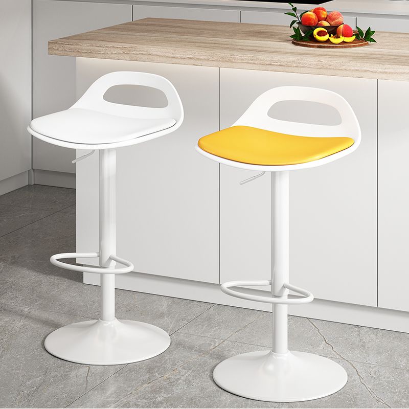 Modern Adjustable Height Swivel Low Back Bar Stool with Footrest