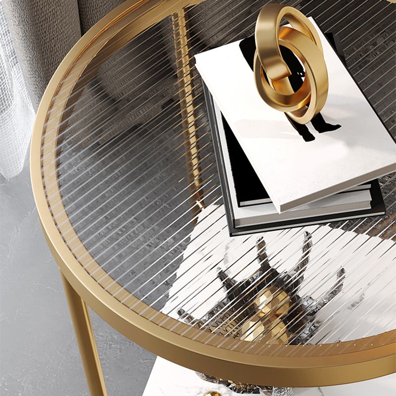 Modern Glass Round Side End Table Cross Legs Sofa Corner Table Clearhalo 'Coffee & Accent Tables' 'End & Side Tables' 'end_side_tables' 'furn' 'furn_end_side_tables' 'Furniture' 'Living Room Furniture' 1200x1200_ffd30f7f-2f99-452f-b043-bc44e33bd87d