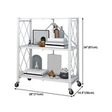 Metal Floating Bookcase Contemporary Style Open Back Bookshelf with Wheels