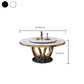 Faux Marble Dining Table Luxury Round Dining Site Table with Turntable