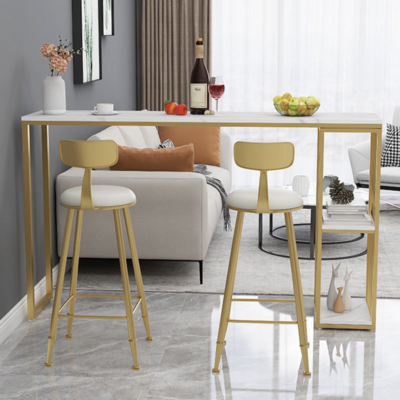 Living Room Modern Patio Bar Table Marble Rectangle 2-shelf Sled Bistro Bar Desk Clearhalo 'Bar Furniture' 'Bar Tables' 'bar_tables' 'Furniture' 'furniture_bar_tables' 'Kitchen & Dining Furniture' 'kitchen&dining_furn' 'kitchen' 1200x1200_ffd8aceb-abd3-4c2e-a87f-58d1a7df1a29