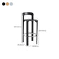 Round Low Back Dining Stools Plastic Barstools with Footrest