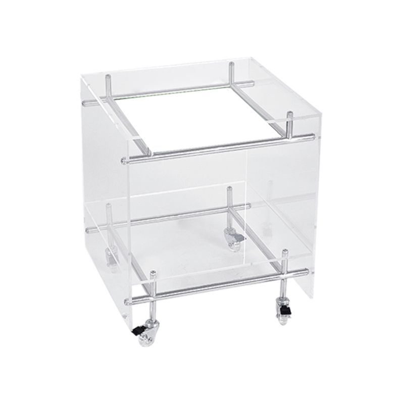 Contemporary Plastic Rectangular End Table Double Tier Corner Table with Storage