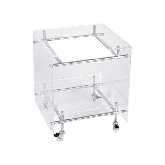 Contemporary Plastic Rectangular End Table Double Tier Corner Table with Storage