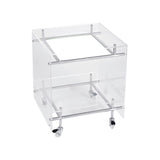 Contemporary Plastic Rectangular End Table Double Tier Corner Table with Storage