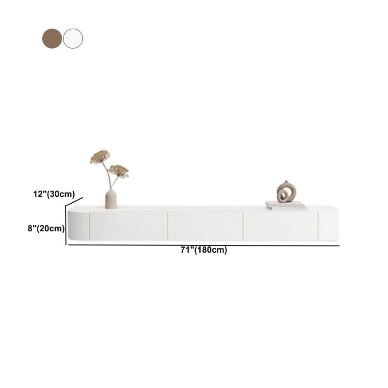 Modern TV Stand Engineered Wood TV Stand Console in White for Living Room