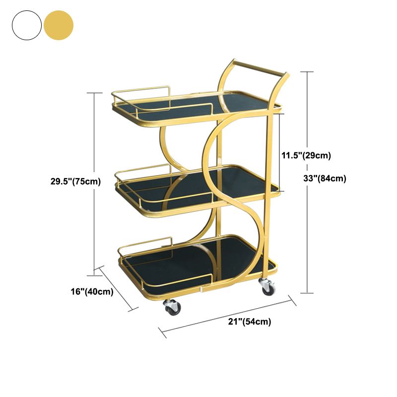 33.07 "高く現代的な長方形の準備テーブルキッチン用のローリングメタル準備テーブル