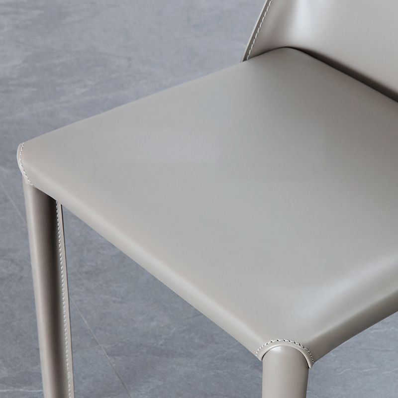 Contemporary Leather Dining Side Chairs Armless Solid Back Chair Clearhalo 'Dining Chairs' 'Dining Tables & Seating' 'dining_chair' 'furn' 'furn_dining_chair' 'Furniture' 'furniture_dining_chair' 'Kitchen & Dining Furniture' 1200x1200_ffdc9690-7154-409f-8c57-633e397ee491