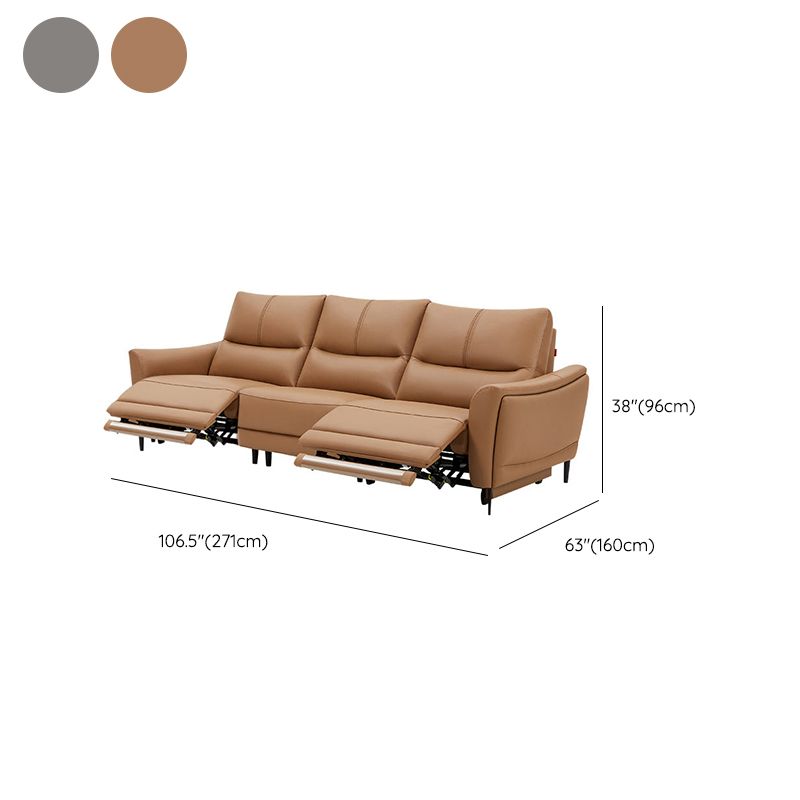 Genuine Leather Flared Arm Sectional -Contemporary Power Recliner Sectional Couch Clearhalo 'furn' 'furn_sectionals' 'Furniture' 'Living Room Furniture' 'Sectionals' 1200x1200_ffdd2ba7-348b-4f79-82b9-f6482b421b8e