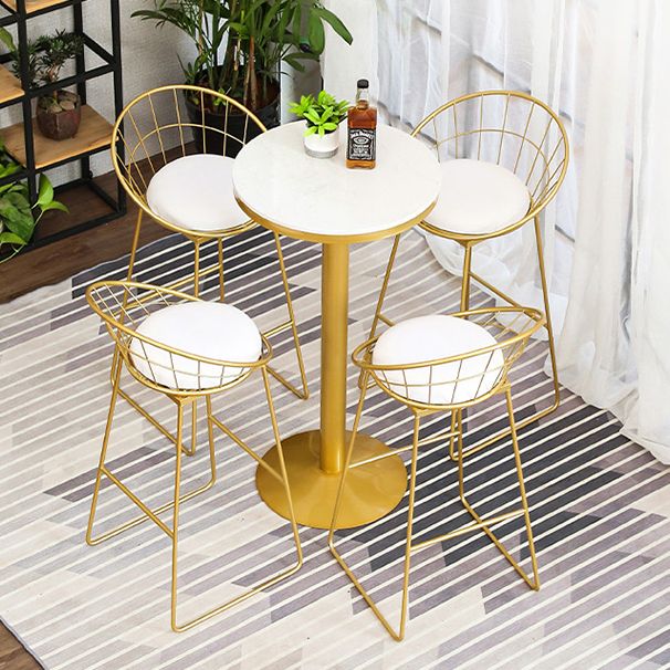 Glam 1/2/3/4/5 Pieces Round Bar Table Set Fixed Table Counter Set for Dining Room Clearhalo 'Bar Furniture' 'furn' 'furn_home_bar_bar_sets' 'Furniture' 'Home Bars & Bar Sets' 'home_bar_bar_sets' 'Kitchen & Dining Furniture' 1200x1200_ffe0033c-1661-4cec-8f3e-7629d058817e