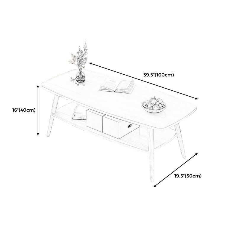 Modern Wooden Rectangular/Geometric Coffee Table with Storage Cocktail Table Clearhalo 'Coffee & Accent Tables' 'Coffee Tables' 'coffee_tables' 'furn' 'furn_coffee_tables' 'Furniture' 'furniture_coffee_tables' 'Living Room Furniture' 1200x1200_ffe0433b-02af-4b75-abeb-8626bf9d291c