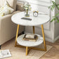 Round Modern Side End Table Frame Double Tier Sofa Side End Table with Shelf Clearhalo 'Coffee & Accent Tables' 'End & Side Tables' 'end_side_table' 'end_side_tables' 'furn' 'furn_end_side_tables' 'Furniture' 'furniture_end_side_table' 'Living Room Furniture' 1200x1200_ffe10d6e-3d6f-48fa-ac86-fd333f72a93f
