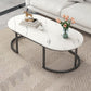 Glam Style Coffee Table Oval Slate Single Coffee Cocktail Table Clearhalo 'Coffee & Accent Tables' 'Coffee Tables' 'coffee_tables' 'furn' 'furn_coffee_tables' 'Furniture' 'Living Room Furniture' 1200x1200_ffe4f0a6-f257-4ea5-ae98-ab3f1170f00b