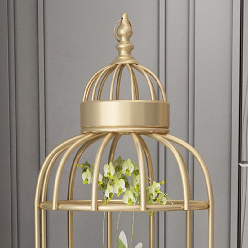 Scaffali di libreria verticale in metallo in metallo glam