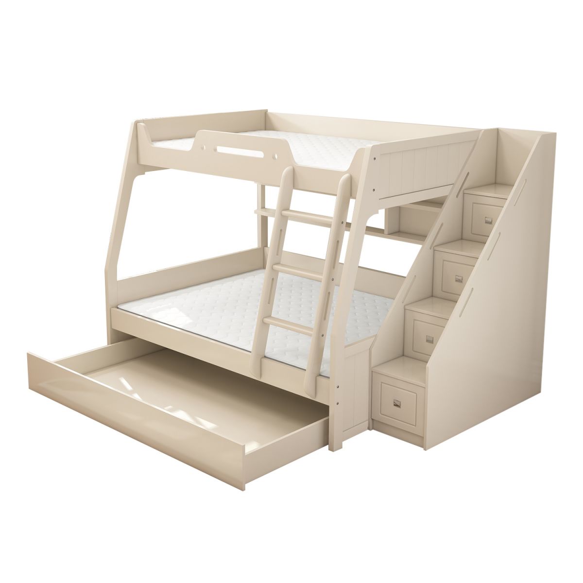 Eigentijdse houtwitte matras inbegrepen met laden rechthoekig stapelbed