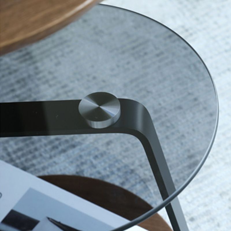 Modern de la mesa redonda de la esquina redonda de 3 niveles con almacenamiento