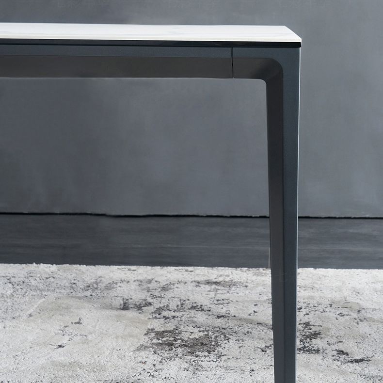Modern Rectangle Dining Table Sintered Stone Dining Table with 4 Metal Legs Clearhalo ' dining_table' 'Dining Tables & Seating' 'Dining Tables' 'Furniture' 'furniture_dining_table' 'Kitchen & Dining Furniture' 'kitchen&dining_furn' 'kitchen' 'kitchen_dining_table' 1200x1200_ffe9c30f-66f8-410c-9c6b-3911aeb4247b