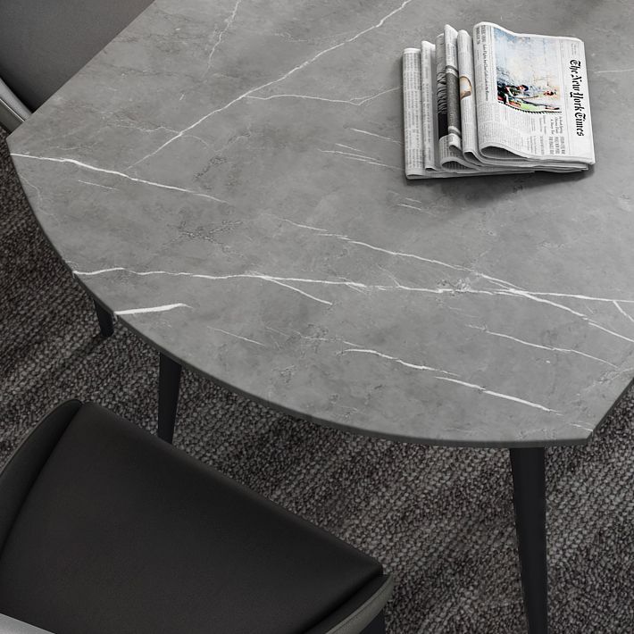Modern Style Gray Dining Table Sintered Stone Table with 4 Legs for Kitchen Clearhalo ' dining_table' 'Dining Tables & Seating' 'Dining Tables' 'furn' 'furn_dining_table' 'Furniture' 'furniture_dining_table' 'Kitchen & Dining Furniture' 'kitchen&dining_furn' 'kitchen' 'kitchen_dining_table' 1200x1200_ffea0bb3-9b0f-4ae2-84ce-465aacd98213