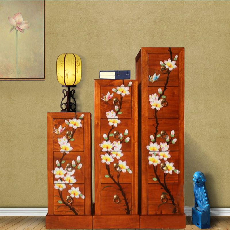 11" D Solid Wood Lingerie Chest Traditional Storage Chest Dresser with Drawers and Doors