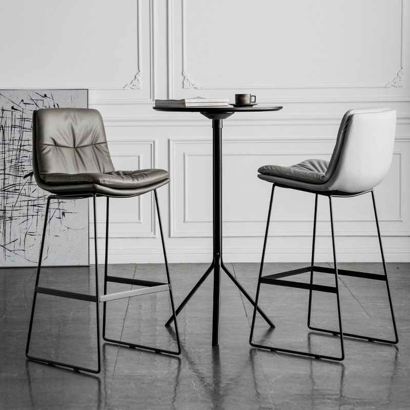 Scandinavian Low Back Home Stool Matte Finish Upholstered Bar Stools Clearhalo 'Bar Furniture' 'Bar Stools' 'bar_stools' 'furn' 'furn_bar_stools' 'Furniture' 'furniture_bar_stools' 'Kitchen & Dining Furniture' 1200x1200_ffeb832e-3e7a-4522-b0d5-49bfd0ee4394