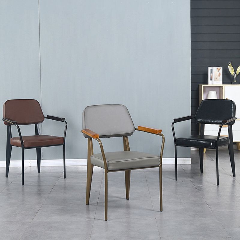 Chaise de bras industriel en métal ouvrir la salle de cuisine de salle à manger