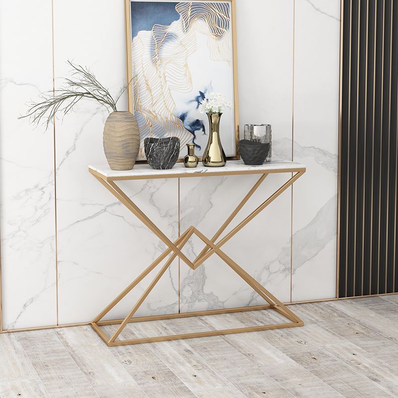 11.8" W Modern Console Accent Table Antique Finish Sofa Console Table in Marble Clearhalo 'Console Tables' 'console_tables' 'Entry & Mudroom Furniture' 'furn' 'furn_console_tables' 'Furniture' 1200x1200_ffecef64-bd26-4619-9373-031f26c6a6e9