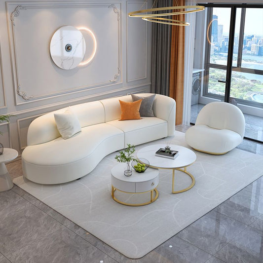 Wit kussen achterbank gebogen hoek loveseat voor woonkamer