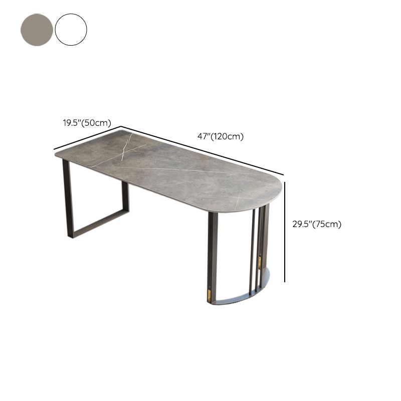 Scrivania da ufficio in pietra industriale da 29,53 pollici con gambe di ferro