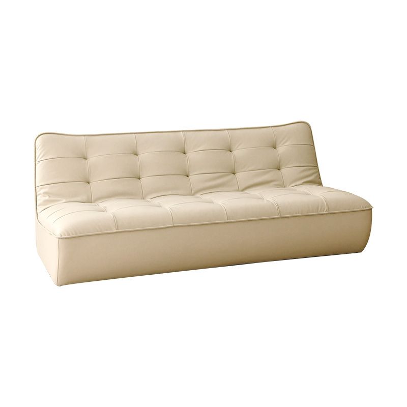 Armless Faux Leather Sofa Mid Century Modern Tufted Back Sofa Clearhalo 'furn' 'furn_sofas' 'Furniture' 'Living Room Furniture' 'Sofa' 'sofas' 1200x1200_ffef8fae-ba0c-4f7f-b2c8-877e90da837e