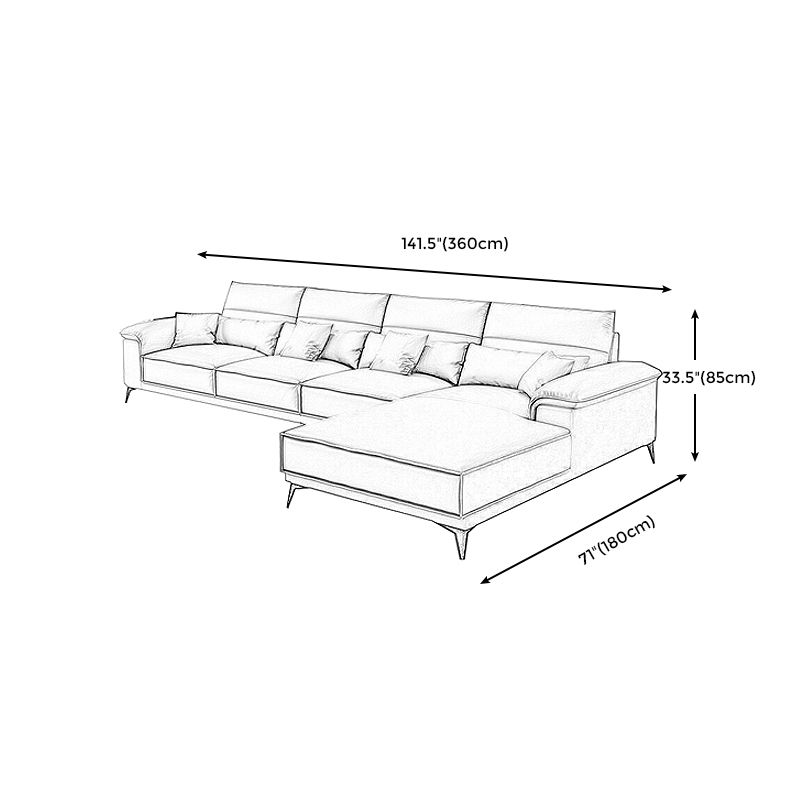Square Arm Grey Cushion Back Contemporary Faux Leather Living Room Sofa Clearhalo 'furn' 'furn_sectionals' 'Furniture' 'furniture_sectionals' 'kitchen' 'kitchen_sectionals' 'Living Room Furniture' 'Sectionals' 1200x1200_fff0f893-3a3c-40af-9ed0-310dc5d4fa45