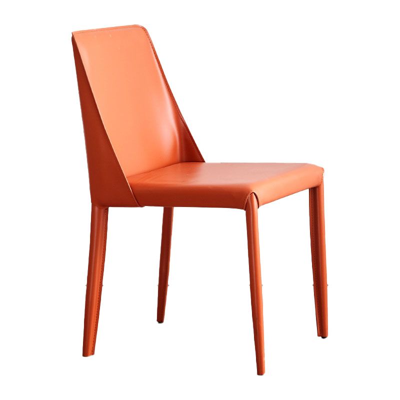 Metal Indoor Upholstered Side Chair Matte Finish Faux Leather Solid Back Dining Chair Clearhalo 'Dining Chairs' 'Dining Tables & Seating' 'dining_chair' 'furn' 'furn_dining_chair' 'Furniture' 'Kitchen & Dining Furniture' 1200x1200_fff28737-0dca-4ec9-856c-1be01597a387