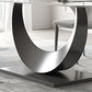 Contemporary Style Rectangle Table Sintered Stone Table with Metal Legs for Home Clearhalo 'Dining Tables & Seating' 'Dining Tables' 'dining_table' 'furn' 'furn_dining_table' 'Furniture' 'Kitchen & Dining Furniture' 1200x1200_fff41504-2bdb-442f-bea0-7d90f9b09f7b