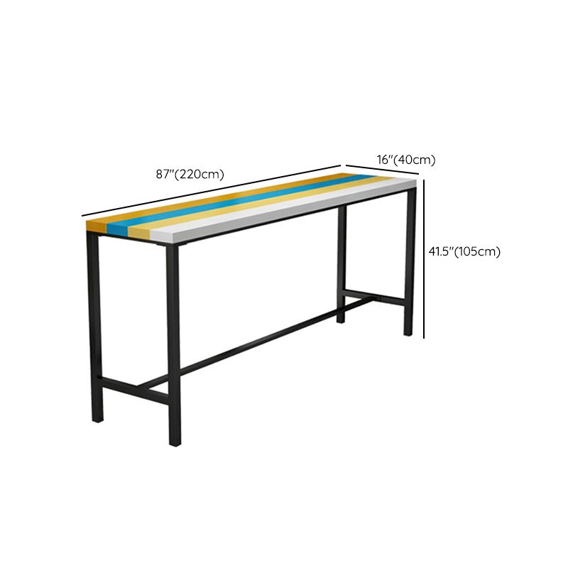 Modern 1/5 Pieces Bar Table Set Rectangle Wood Counter Table with High Stools for Cafe Clearhalo 'Bar Furniture' 'furn' 'furn_home_bar_bar_sets' 'Furniture' 'Home Bars & Bar Sets' 'home_bar_bar_sets' 'Kitchen & Dining Furniture' 1200x1200_fff50761-a7bf-4be0-ba29-7b23cc697e1a