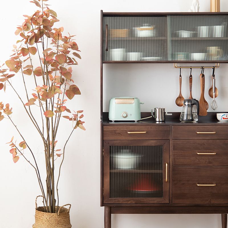Nordic Style Pine Wood Storage Sideboard Cabinet with Glass Doors Clearhalo 'buffet_sideboard' 'Buffets & Sideboards' 'furn' 'furn_buffet_sideboard' 'Furniture' 'Kitchen & Dining Furniture' 1200x1200_fff7dc55-ab2c-42d7-aa78-b3c028d83cbd