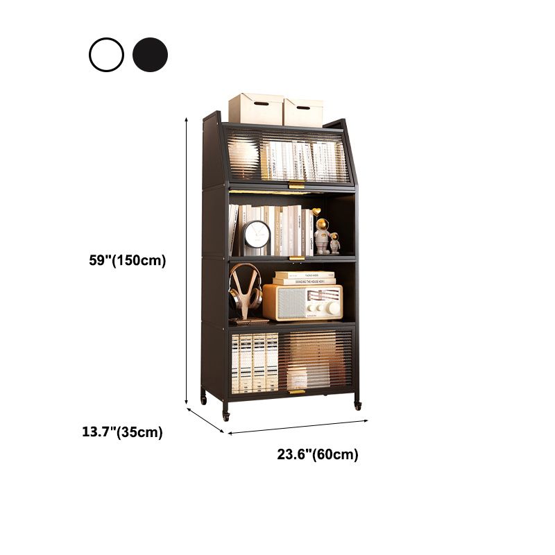 Modern Style Bookshelf Metal Closed Back Bookcase with Door for Home Office Clearhalo 'Bookcases' 'furn' 'furn_bookcases' 'Furniture' 'Office Furniture' 1200x1200_fff84d05-bdbc-4aef-bc26-b1ff0c7513cd