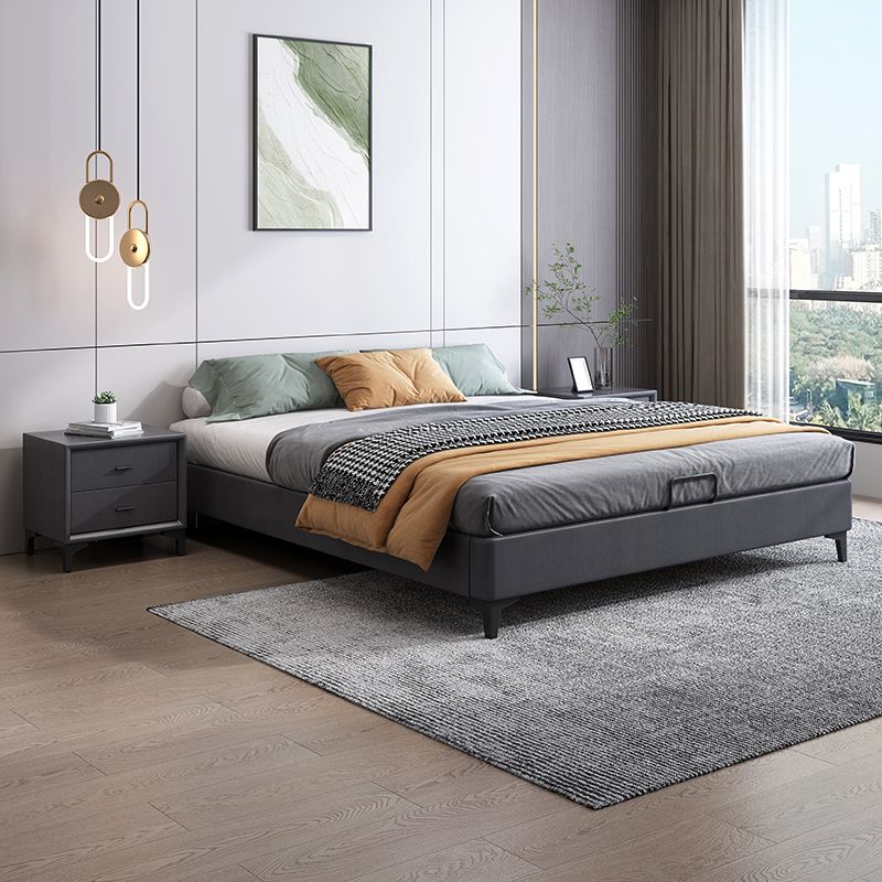 Contemporary 11.02 " Tall Wooden Frame Platform Bed for Bedroom Clearhalo 'Bedroom Furniture' 'Beds' 'furn' 'furn_beds' 'Furniture' 1200x1200_fffc1800-1d22-4298-9e07-8de464fb3baa