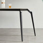 White Stone Top Dinette Table with Metal Legs Rectangle Home Dining Table Clearhalo 'Dining Tables & Seating' 'Dining Tables' 'dining_table' 'furn' 'furn_dining_table' 'Furniture' 'Kitchen & Dining Furniture' 1200x1200_fffe5aea-f6d6-4c90-946b-00562f681278