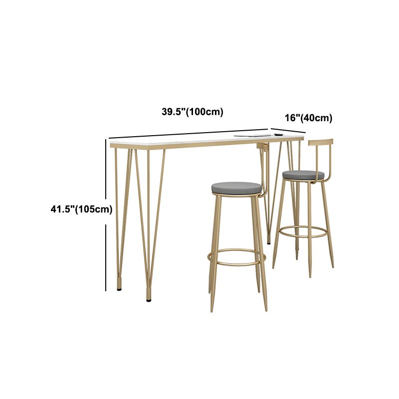 Tavolo da bar in stile glam interno in altezza da 42 pollici oro 4 gambe tavolo da bistro